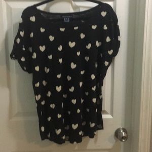 Black Shirt With White Hearts